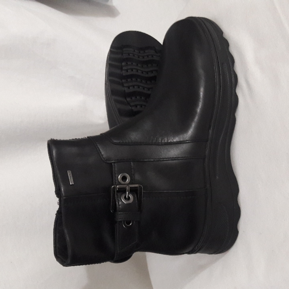 GEOX Women Respira Ankle Boots Side Buckle Size 35 / US 5 Black